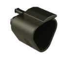 Thermoplastic DIP Connector featuring black housing and various terminal types designed for operation in extreme temperature ranges