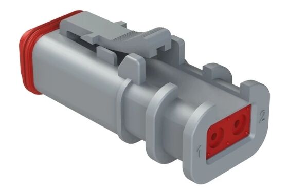 AT06-2S-OMGRY Female Cable Connector, rectangular socket designed for PCB assembly and durable automotive electrical harness use